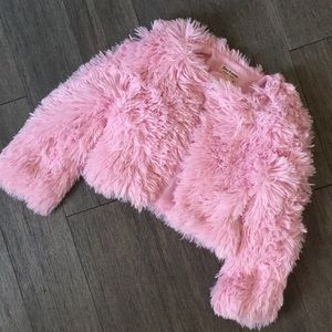 Juicy Couture girls pink fluffy jacket 6